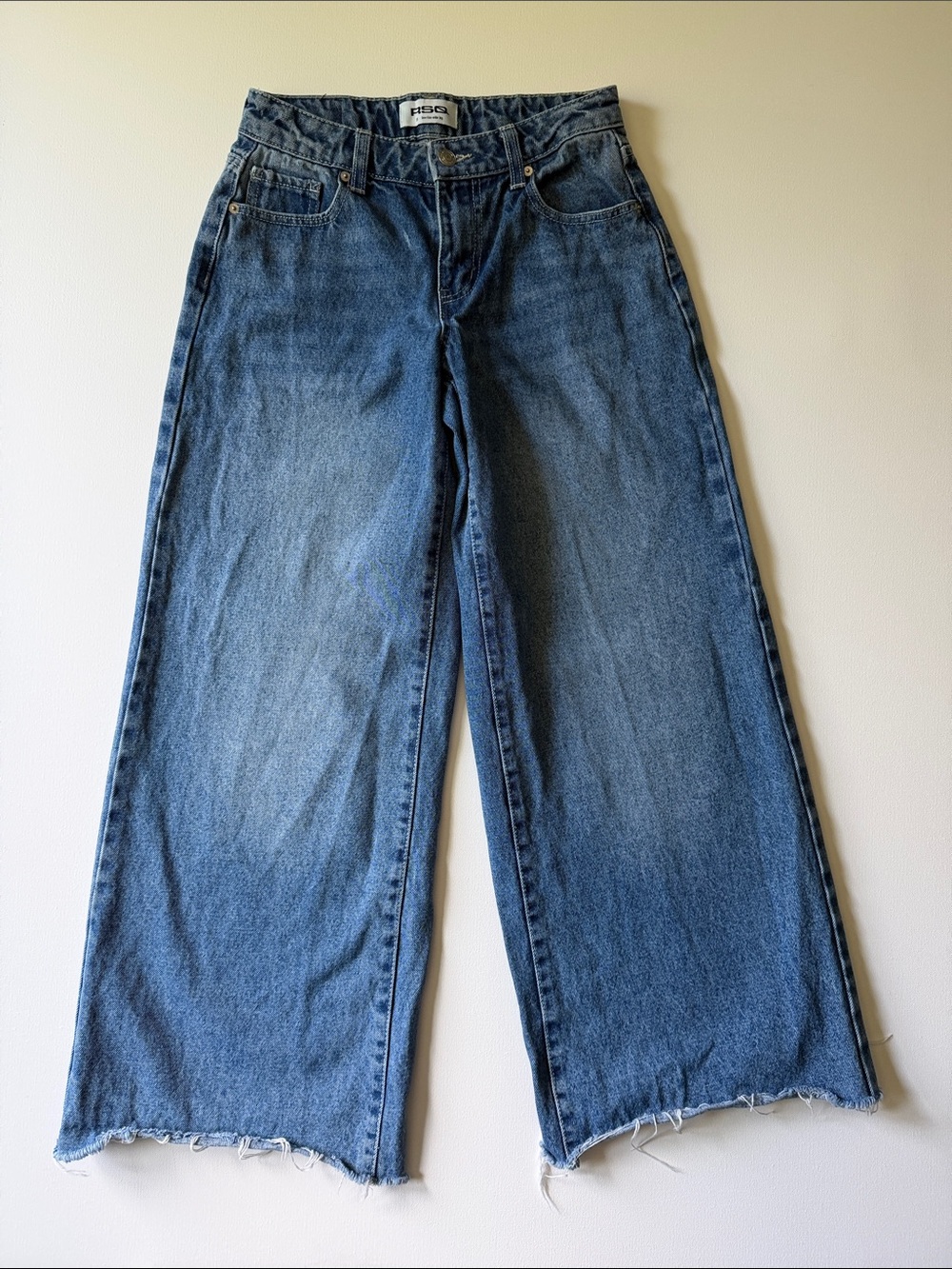 RSQ Women’s Low-Rise Wide Leg Jeans in Blue Denim - 25